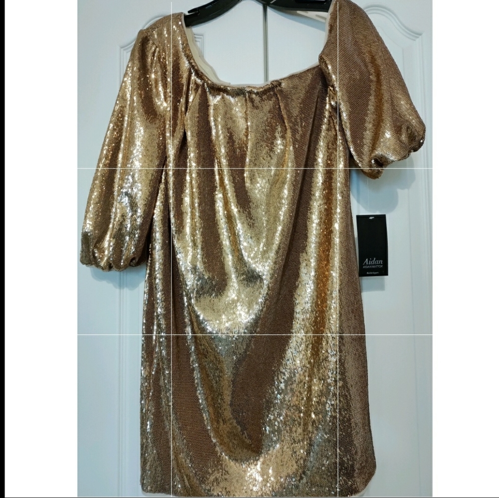 Aiden Mattox Glitter in Gold Hot Dress